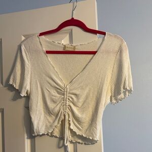 Altar'd State Cream Ruched Crop Top